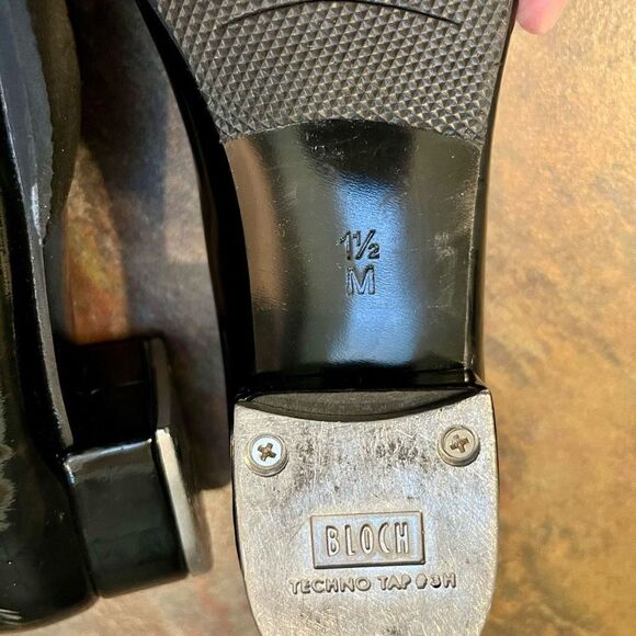 Bloch Girl’s Black Snap Tap Shoes 1 1/2 M - Picture 7 of 16